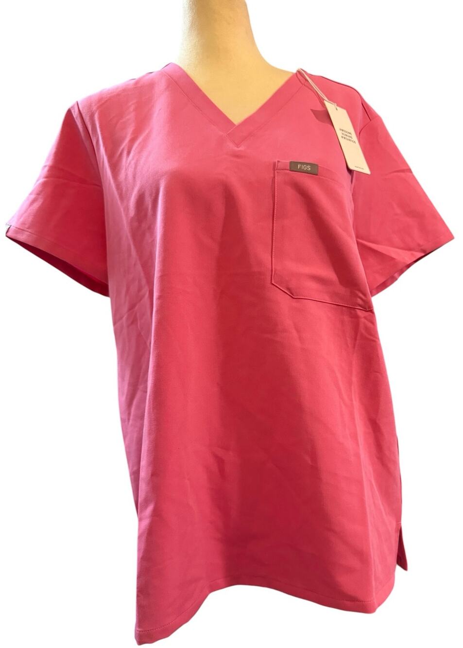 Figs Catarina Scrub Top, Pink, Medical Healthcare, Women's Large, NWT